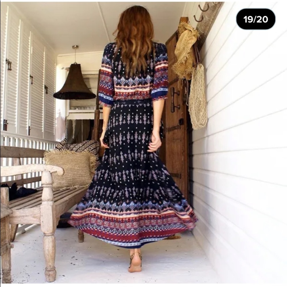 Bohemian Maxi dress small size 6-8 - Picture 3 of 8